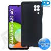 Samsung A22 (4G) - Telefoonhoesje - Achterkantje - Premium Silliconen - Zwart