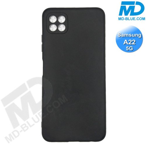 Samsung A22 (5G) - Telefoonhoesje - Achterkantje - Silliconen - Zwart