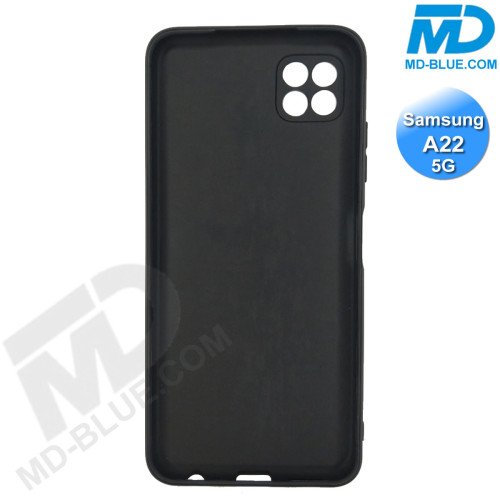 Samsung A22 (5G) - Telefoonhoesje - Achterkantje - Silliconen - Zwart Samsung A22 (5G) - Telefoonhoesje - Achterkantje - Silliconen - Zwart