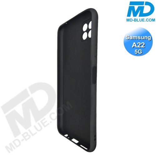 Samsung A22 (5G) - Telefoonhoesje - Achterkantje - Silliconen - Zwart Samsung A22 (5G) - Telefoonhoesje - Achterkantje - Silliconen - Zwart