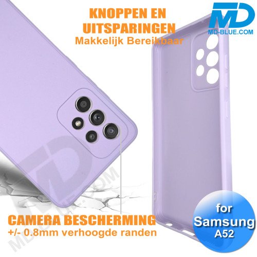 Samsung A52- Telefoonhoesje - Achterkantje - Silliconen - Lila Paars Samsung A52- Telefoonhoesje - Achterkantje - Silliconen - Lila Paars