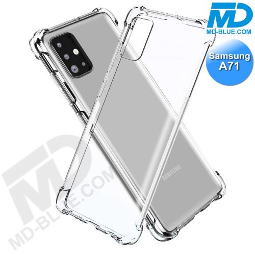 Samsung A71 - Telefoonhoesje - Achterkantje - Siliconen - Antishock - Transparant