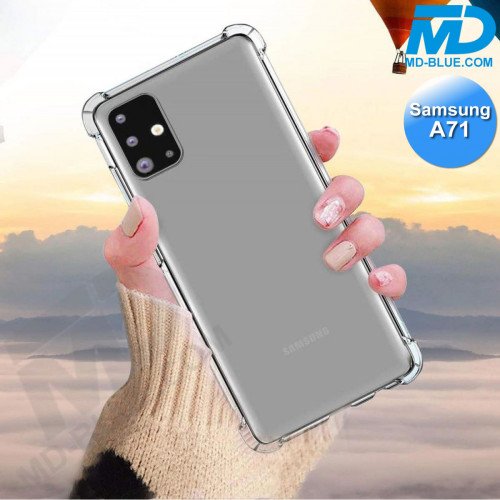 Samsung A71 - Telefoonhoesje - Achterkantje - Siliconen - Antishock - Transparant