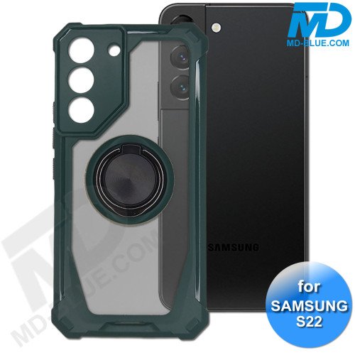 Samsung S22 Telefoonhoesje - Back Cover - Antishock - Groen Transparant 