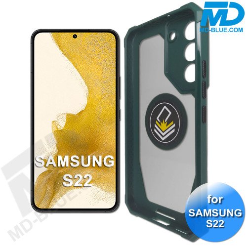 Samsung S22 Telefoonhoesje - Back Cover - Antishock - Groen Transparant Samsung S22 Telefoonhoesje - Back Cover - Antishock - Groen Transparant