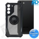 Samsung S22 Telefoonhoesje - Back Cover - Antishock - Zwart Transparant 