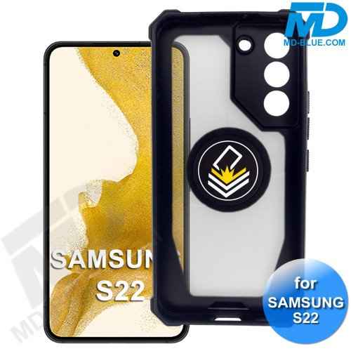 Samsung S22 Telefoonhoesje - Back Cover - Antishock - Zwart Transparant Samsung S22 Telefoonhoesje - Back Cover - Antishock - Zwart Transparant