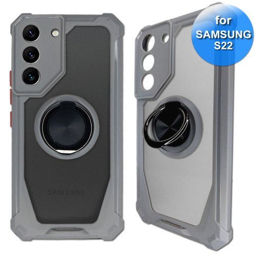 Samsung S22 Telefoonhoesje - Back Cover - Antishock - Grijs Transparant Samsung S22 Telefoonhoesje - Back Cover - Antishock - Grijs Transparant