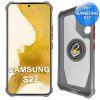 Samsung S22 Telefoonhoesje - Back Cover - Antishock - Grijs Transparant 