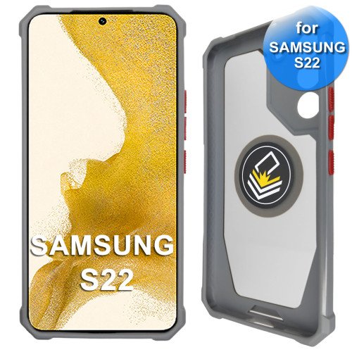 Samsung S22 Telefoonhoesje - Back Cover - Antishock - Grijs Transparant Samsung S22 Telefoonhoesje - Back Cover - Antishock - Grijs Transparant