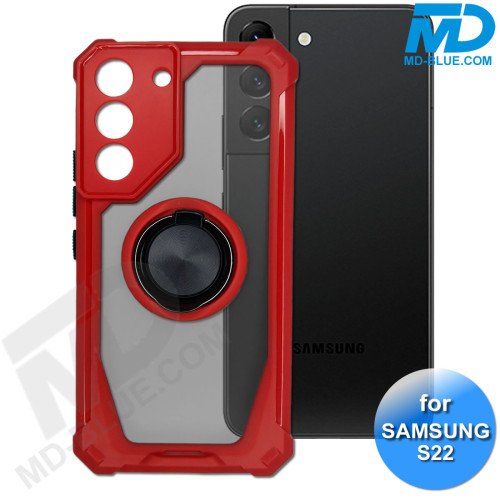 Samsung S22 Telefoonhoesje - Back Cover - Antishock - Rood Transparant Samsung S22 Telefoonhoesje - Back Cover - Antishock - Rood Transparant