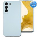 Samsung S22 - Telefoonhoesje - Achterkantje - Silliconen - Metaal Blauw