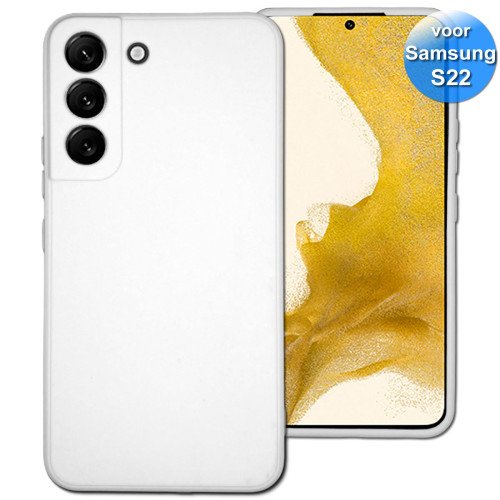 Samsung S22 - Telefoonhoesje - Achterkantje - Silliconen - Wit Samsung S22 - Telefoonhoesje - Achterkantje - Silliconen - Wit