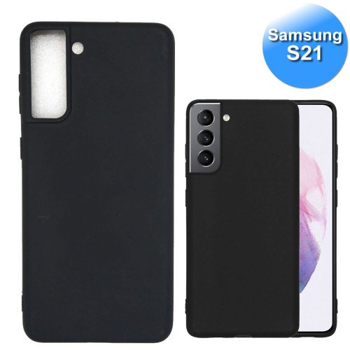 Samsung S21 - Telefoonhoesje - Achterkantje - Silliconen - Zwart Samsung S21 - Telefoonhoesje - Achterkantje - Silliconen - Zwart