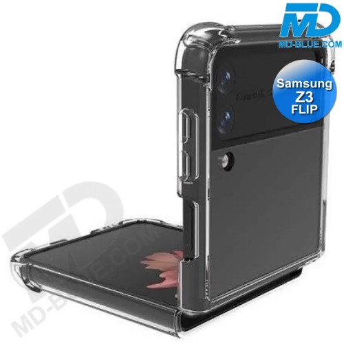 Samsung Z Flip 3  - Telefoonhoesje - Achterkantje - Siliconen - Antishock - Transparant