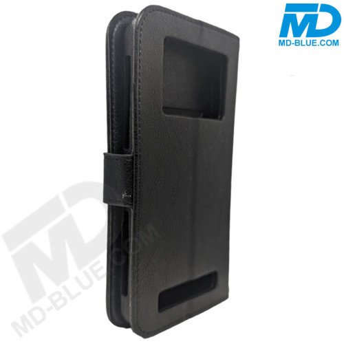 Universeel Book Hoesje Zwart met Siliconen inlay - 5.5 6.5 inch