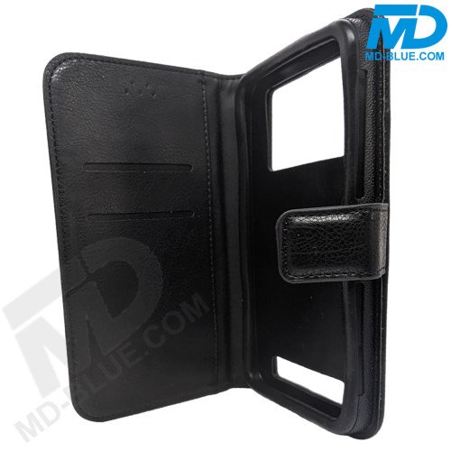 Universeel Book Hoesje Zwart met Siliconen inlay - 5.5 6.5 inch