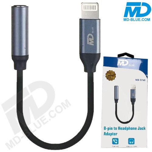 MDblue 8-Pin Lightning naar 3.5mm Jack Adapter – Audio Kabel – Geschikt voor iPhone – AUX Verloopstekker 