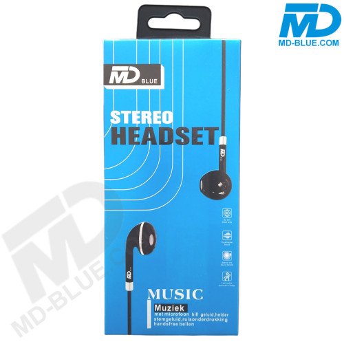 MDblue - In Ear - Stereo Headset - Oortjes - 3.5mm jack - Zwart