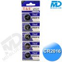 Knoopcel Batterijen CR2016 Lithium 5 stuks / 3V
