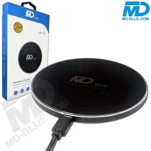 MDblue Draadloze Oplader 10W – Qi Snellader met USB-C & 80cm Kabel