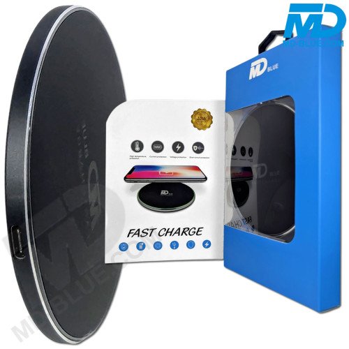 MDblue Draadloze Oplader 10W – Qi Snellader met USB-C & 80cm Kabel