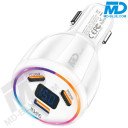 MDblue 90W High Speed Autolader – 2x USB-C & 1x USB-A - Wit