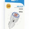 MDBlue - Oplaadstekker - 2 x USB - Auto oplader - Snellader - Wit