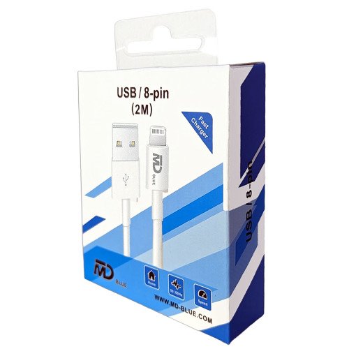 MDBlue - Oplaadkabel - Voor iPhone - USB-A naar Lightning - 2 meter - Wit