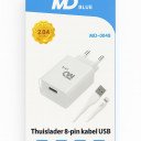 MDBlue - Oplader en Laadkabel - 1 meter - voor iPhone - USB A naar lightning - Set