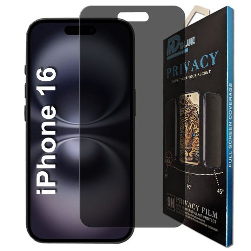 Privacy Screenprotector voor iPhone 16  Beschermglas