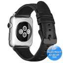 Bandje - Leer - geschikt voor Apple watch - 42/44/45/49 mm - Zwart