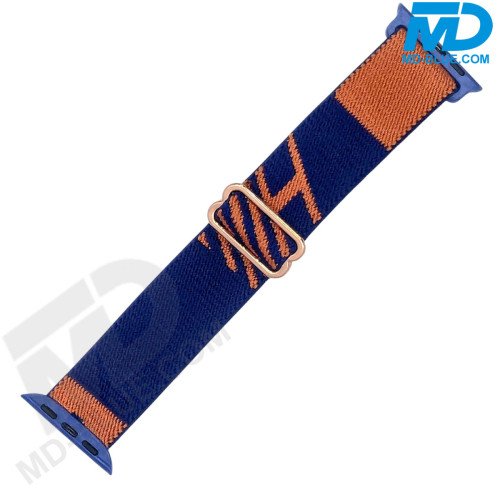 Smart Watch Bandje - voor Apple watch 42-44-45-49 mm - Nylon - Maat one size - Blauw Oranje