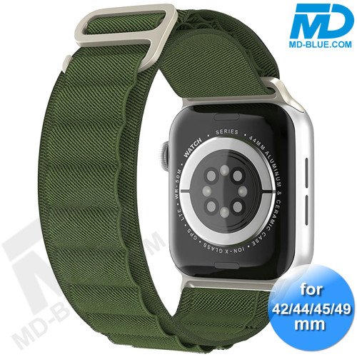 Apple Watch - Bandje - Nylon- Smart Watch Bandje - voor Apple watch 42-44-45-49 mm - Army Green