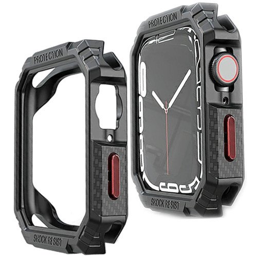 Bumper - Hoesje - voor Apple Watch 40 mm - Zwart / Rood