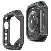 Bumper - Hoesje -  voor Apple Watch 49 mm - Zwart / Zilver