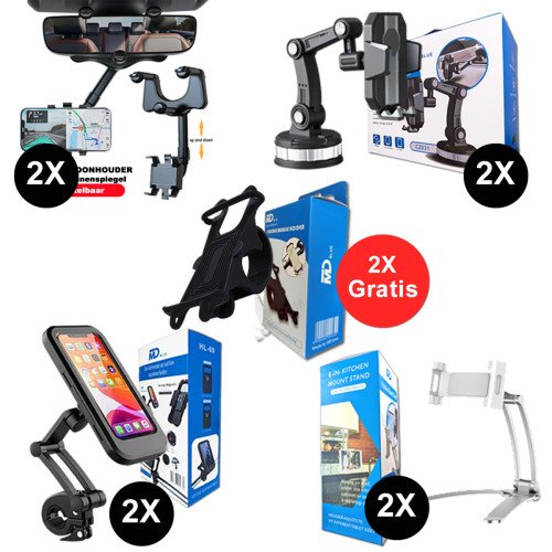 Combi Pakket - Telefoonhouders- 8 stuks + 2 Gratis