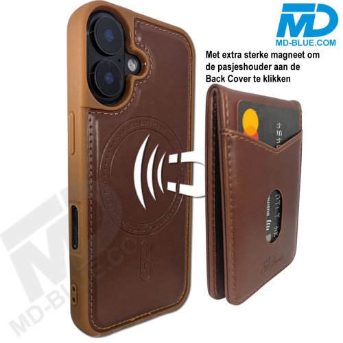 iPhone 16 Telefoonhoesje - Back Cover - Card Houder -Portemonnee - Magsafe - 2 in 1 - Bruin iPhone 16 Telefoonhoesje - Back Cover - Card Houder -Portemonnee - Magsafe - 2 in 1 - Bruin