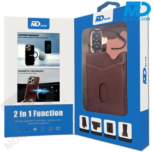 iPhone 16 Telefoonhoesje - Back Cover - Card Houder -Portemonnee - Magsafe - 2 in 1 - Bruin iPhone 16 Telefoonhoesje - Back Cover - Card Houder -Portemonnee - Magsafe - 2 in 1 - Bruin