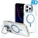 MDblue Transparant Blauw Hoesje met MagSafe Ring & Kickstand – iPhone 17
