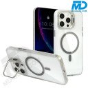 MDblue Transparant Grijs Hoesje met MagSafe Ring & Kickstand – iPhone 17 Pro