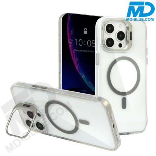 MDblue Transparant Grijs Hoesje met MagSafe Ring & Kickstand – iPhone 17 Air