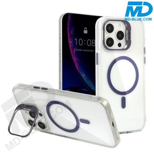 MDblue Transparant Paars Hoesje met MagSafe Ring & Kickstand – iPhone 17 Air