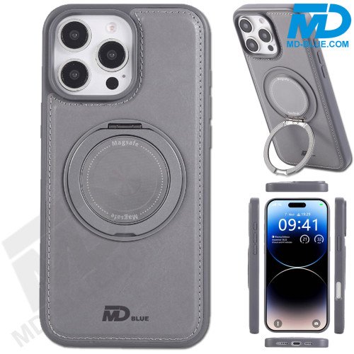 MDblue Premium Backcover Hoesje – Grijs – iPhone 17 Air – MagSafe Kickstand Ring 360°