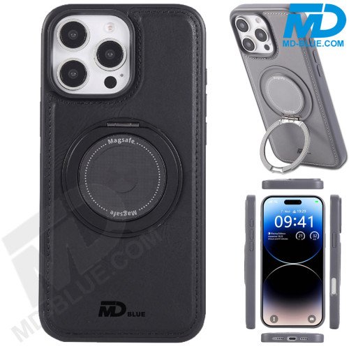 MDblue Premium Backcover Hoesje – Zwart – iPhone 17 Air – MagSafe Kickstand Ring 360°