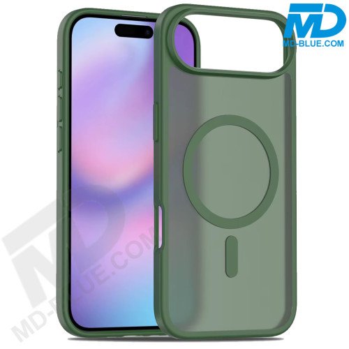 MDblue Transparant Groene Frosted Hoesje – iPhone 17 Air – Met MagSafe Ring