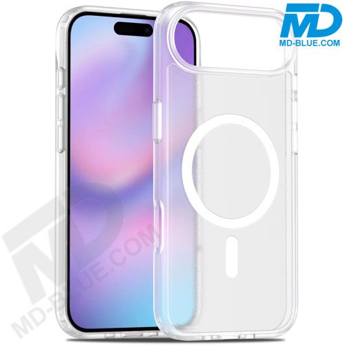 MDblue Transparant Witte Frosted Hoesje – iPhone 17 Air – Met MagSafe Ring