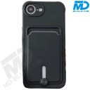 MDblue Premium Zwart Siliconen Hoesje met Kaartvak & Schuifje – iPhone 17 Pro