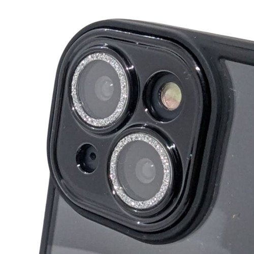 MDblue - iPhone 14 Hoesje - Siliconen - Hard Back Cover - met Lens bescherming -  Zwart