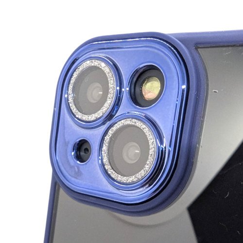 MDblue - iPhone 14 Hoesje - Siliconen - Hard Back Cover - met Lens bescherming -  Diep Blauw